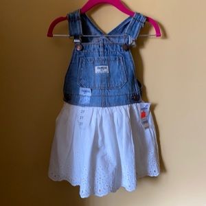 OshKosh Denim dress w white eyelet sz 2 T